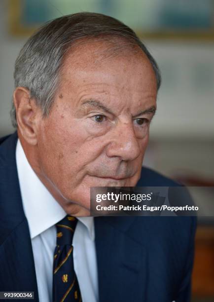 The next President of the MCC, Lord MacLaurin, who begins his term in office from October 2017, photographed in the pavilion at Lord's cricket ground...