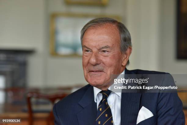 The next President of the MCC, Lord MacLaurin, who begins his term in office from October 2017, photographed in the pavilion at Lord's cricket ground...