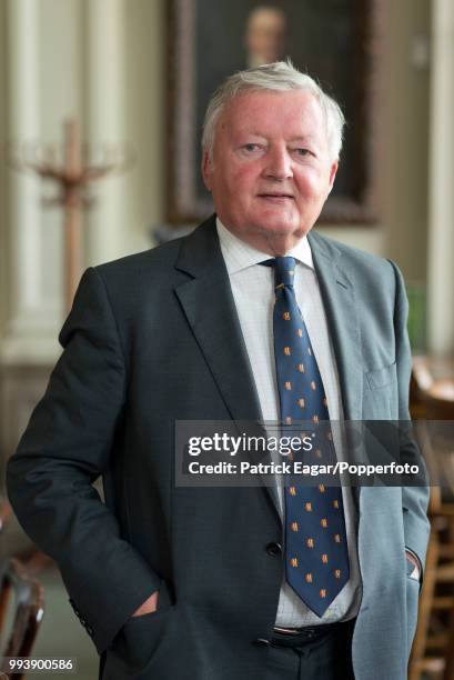 The next President of the MCC, David Morgan, who begins his term in office from October 2014, photographed in the pavilion at Lord's cricket ground...