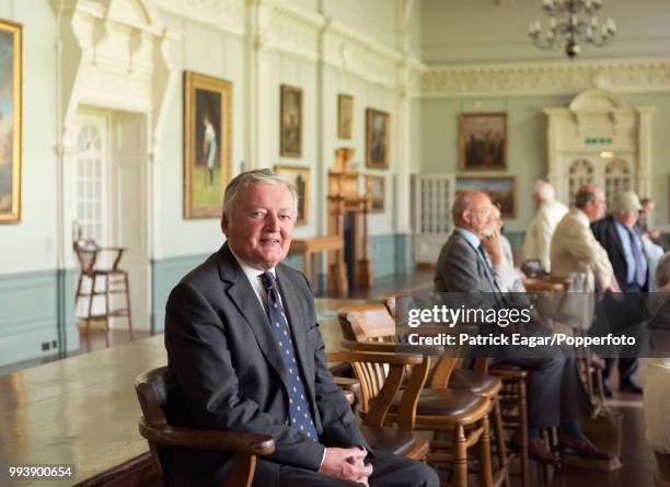 The next President of the MCC, David Morgan, who begins his term in office from October 2014, photographed in the pavilion at Lord's cricket ground...