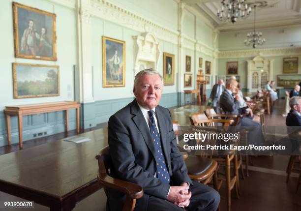 The next President of the MCC, David Morgan, who begins his term in office from October 2014, photographed in the pavilion at Lord's cricket ground...