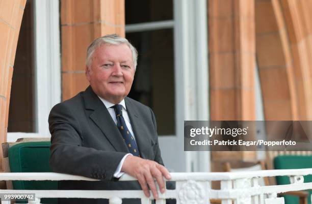 The next President of the MCC, David Morgan, who begins his term in office from October 2014, photographed in the pavilion at Lord's cricket ground...