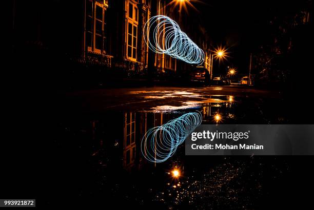 light painting blue(of ) - 150th birth anniversary of mahamana madan mohan malaviya commemoration event stockfoto's en -beelden