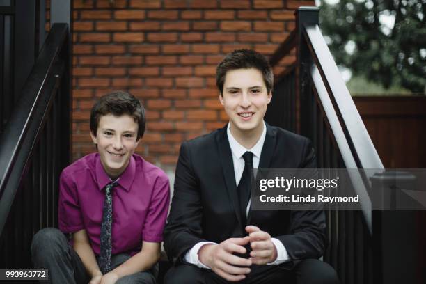 portrait of two brothers - frat boys stock pictures, royalty-free photos & images