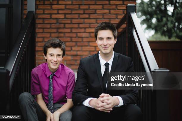 portrait of two brothers - frat boys stock pictures, royalty-free photos & images