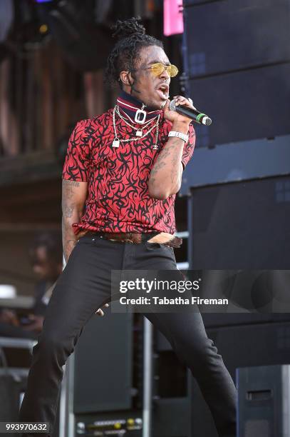 Lil Uzi Vert performs on the Main Stage on Day 3 of Wireless Festival 2018 at Finsbury Park on July 8, 2018 in London, England.