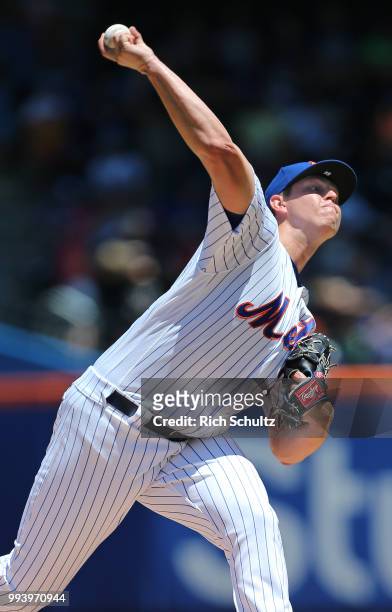 Pitcher Chris Flexen of the New York Mets delivers a pitch against the Tampa Bay Rays during the first inning of a game at Citi Field on July 8, 2018...
