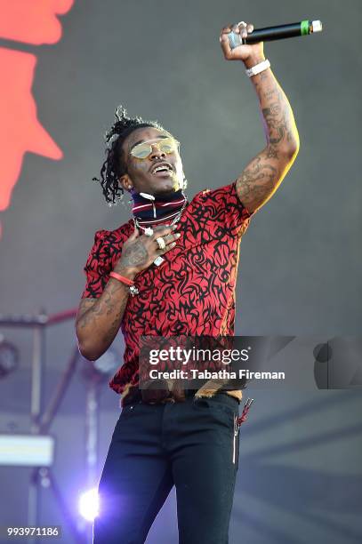 Lil Uzi Vert performs on the Main Stage on Day 3 of Wireless Festival 2018 at Finsbury Park on July 8, 2018 in London, England.