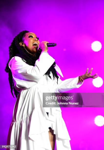 Brandy performs at the 2018 Essence Festival - Day 2 on July 7, 2018 in New Orleans, Louisiana.