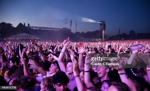 General view of the crowd during Lil Yachty on the BELL stage during the 51st Festival d'ete de Quebec on July 7, 2018 in Quebec City, Canada.