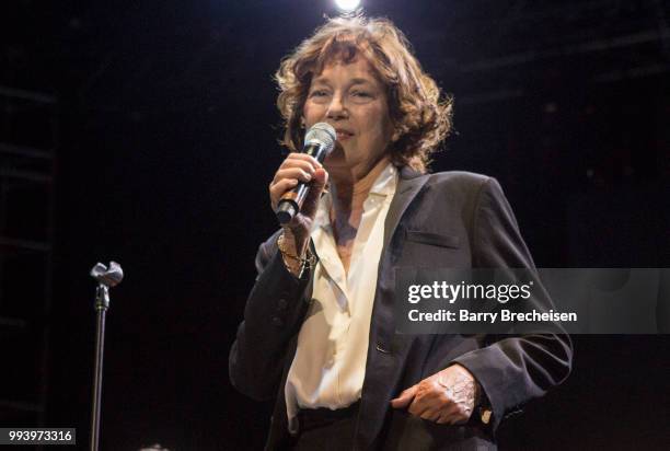 Jane Birkin performs at the Festival dété de Québec on July 7, 2018 in Quebec City, Canada.