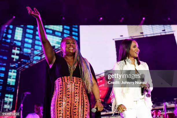 Yo-Yo and MC Lyte perform at the 2018 Essence Festival - Day 2 on July 7, 2018 in New Orleans, Louisiana.