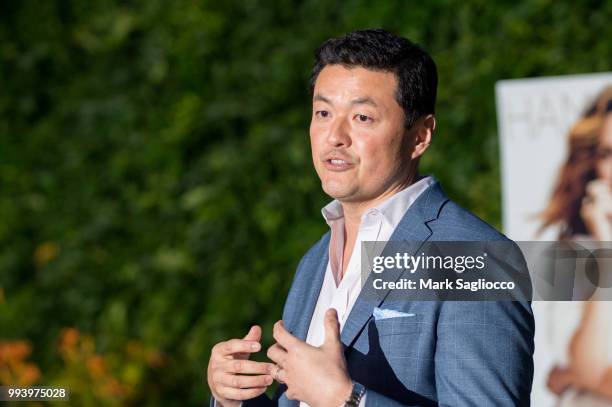 James Mun speaking at the Hamptons Magazine Cover Star Rose Byrne Celebration Presented By Lalique Along With Maddox Gallery at Southampton Social...