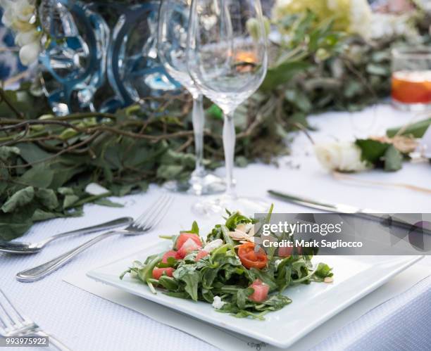 Lalique table atmosphere at the Hamptons Magazine Cover Star Rose Byrne Celebration Presented By Lalique Along With Maddox Gallery at Southampton...