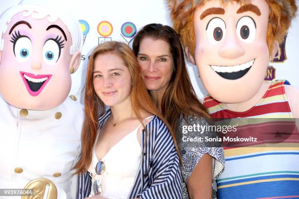 Rowan Henchy and Brooke Shields attend the "Hotel Transylvania 3: Summer Vacation" Special Screening on July 8, 2018 in East Hampton, New York.