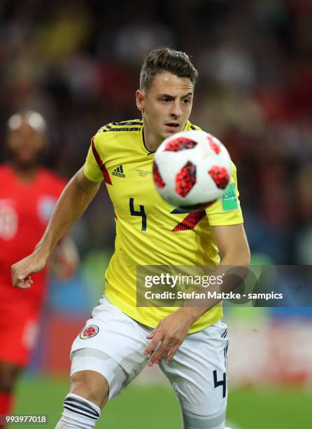 Santiago Arias of Colombia during the 2018 FIFA World Cup Russia Round of 16 match between Colombia and England at Spartak Stadium on July 3, 2018 in...