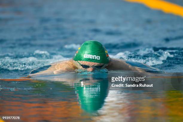 Giedrius Titenis of Lituania, 100m breaststroke final A, competes during the Open of France at l'Odyssee on July 8, 2018 in Chartres, France.