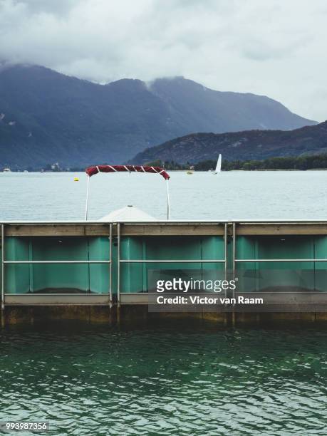 lake annecy boat - raam stock pictures, royalty-free photos & images