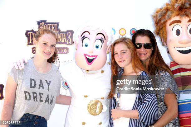 Grier Henchy, Rowan Henchy, and Brooke Shields attend the "Hotel Transylvania 3: Summer Vacation" Special Screening on July 8, 2018 in East Hampton,...