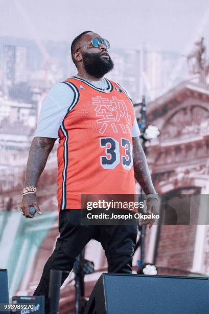 Rick Ross performs on Day 3 of Wireless Festival 2018 at Finsbury Park on July 8, 2018 in London, England.