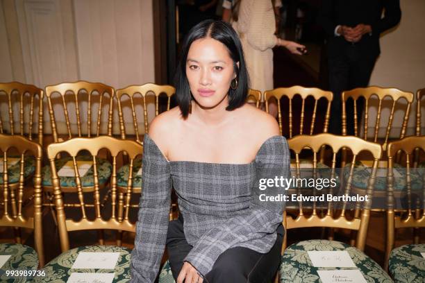 Tiffany Hsu attends the Ulyana Sergeenko Haute Couture Fall Winter 2018/2019 show as part of Paris Fashion Week on July 3, 2018 in Paris, France.