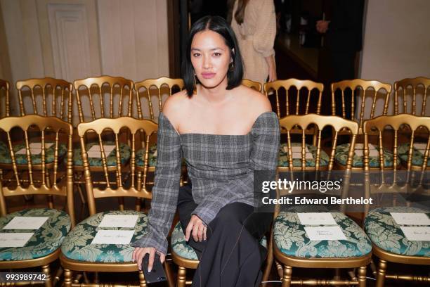 Tiffany Hsu attends the Ulyana Sergeenko Haute Couture Fall Winter 2018/2019 show as part of Paris Fashion Week on July 3, 2018 in Paris, France.