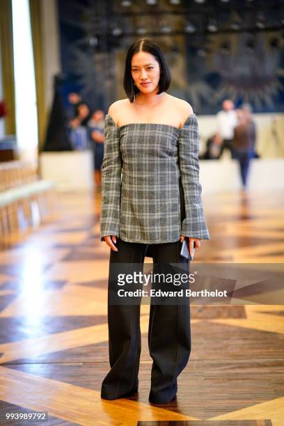 Tiffany Hsu attends the Ulyana Sergeenko Haute Couture Fall Winter 2018/2019 show as part of Paris Fashion Week on July 3, 2018 in Paris, France.
