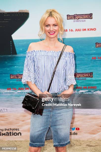 Franziska Knuppe attends the 'Hotel Transsilvanien 3' premiere at CineStar on July 8, 2018 in Berlin, Germany.