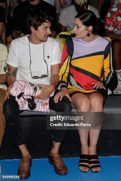 Actress Dafne Fernandez and husband Mario Chavarria attend Maria Escote show at Mercedes Benz Fashion Week Madrid Spring/ Summer 2019 on July 8, 2018...