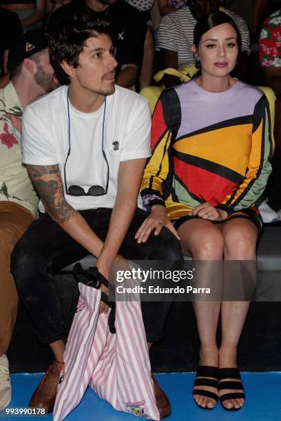 Actress Dafne Fernandez and husband Mario Chavarria attend Maria Escote show at Mercedes Benz Fashion Week Madrid Spring/ Summer 2019 on July 8, 2018...
