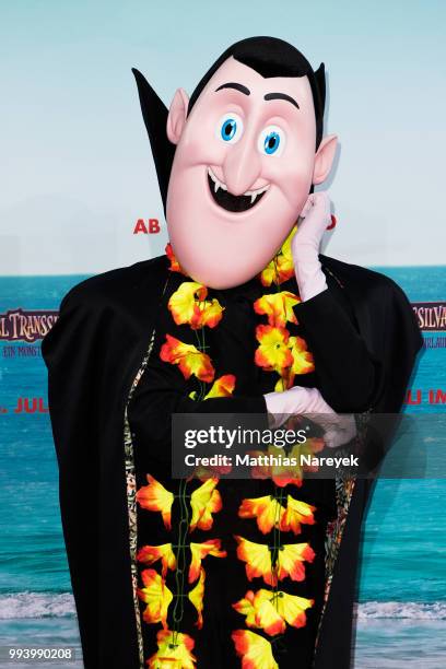 Mascot attends the 'Hotel Transsilvanien 3' premiere at CineStar on July 8, 2018 in Berlin, Germany.