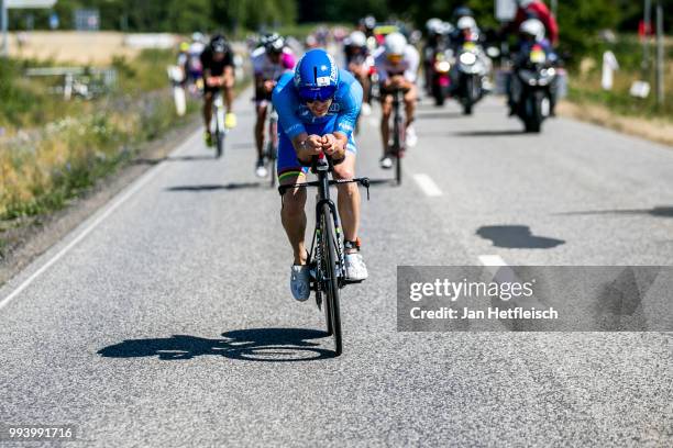 Patrick Lange of Germany competes during the bike leg at the Mainova IRONMAN European Championship on July 8, 2018 in Frankfurt am Main, Germany.