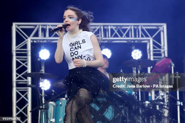 Lauren Mayberry from CHVRCHES performs on the main stage during the TRNSMT Festival on Glasgow Green in Glasgow.