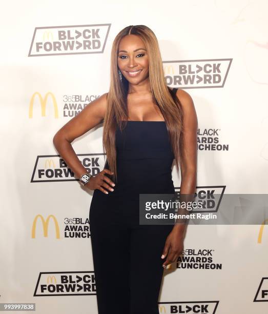 Actress Cynthia Bailey poses for a picture on the yellow carpet during the 15th Annual McDonald's 365Black Awards at Ritz Carlton Hotel on July 8,...