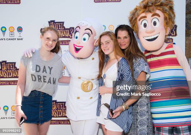 Rowan Henchy, Grier Henchy and Brooke Shields attends the Sony Pictures Animation Screening of "Hotel Transylvania 3: Summer Vacation" on July 8,...