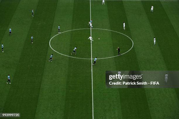 General view during the 2018 FIFA World Cup Russia Quarter Final match between Uruguay and France at Nizhny Novgorod Stadium on July 6, 2018 in...