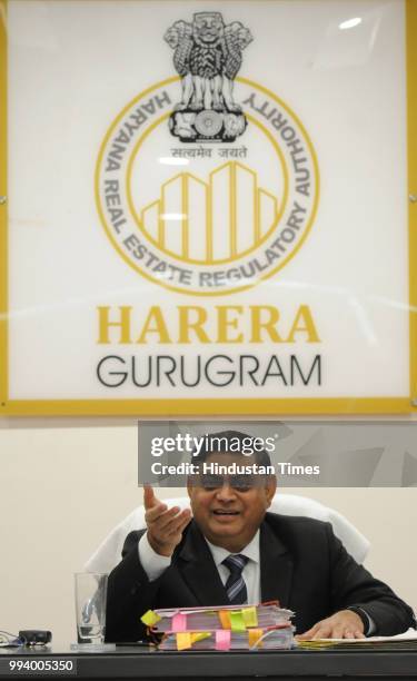 Khandelwal, Chairman of Haryana Real Estate Regulatory Authority on July 5, 2018 in Gurugram, India.