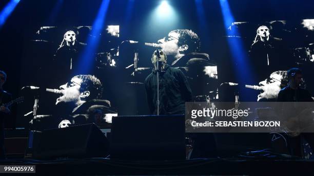 British singer Liam Gallagher performs on stage during the 30th Eurockeennes rock music festival on July 8, 2018 in Belfort, eastern France.