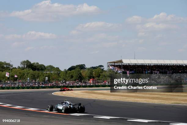 Valtteri Bottas driving the Mercedes AMG Petronas F1 Team Mercedes WO9 on track during the Formula One Grand Prix of Great Britain at Silverstone on...