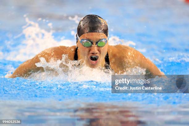 Remedy Rule competes in the women's 200m butterfly prelims at the 2018 TYR Pro Series on July 8, 2018 in Columbus, Ohio.