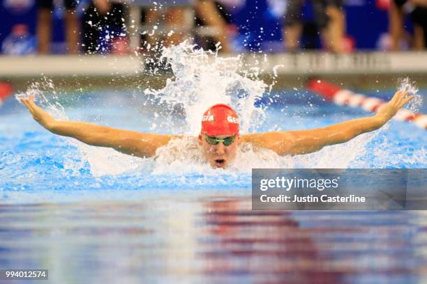 Chase Kalisz competes in the men's 200m butterfly prelims at the 2018 TYR Pro Series on July 8, 2018 in Columbus, Ohio.