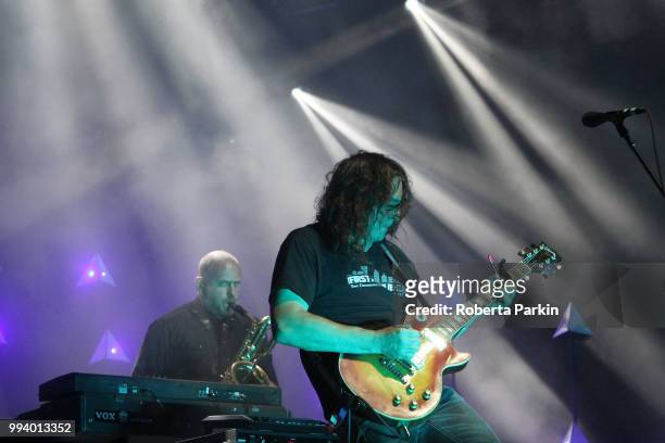 Adam Granduciel of War on Drugs performs during the 2018 Festival International de Jazz de Montreal at Quartier des spectacles on July 7th, 2018 in...