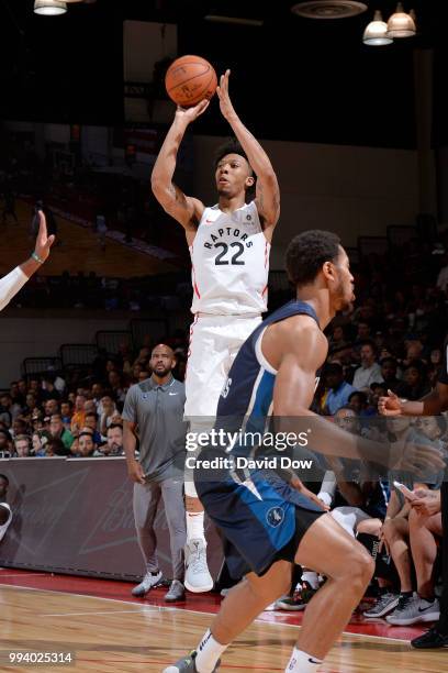 Malachi Richardson of the Toronto Raptors shoots the ball during the game against the Minnesota Timberwolves on July 8, 2018 at the Cox Pavilion in...