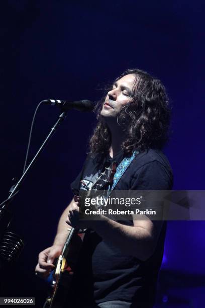 Adam Granduciel of War on Drugs performs during the 2018 Festival International de Jazz de Montreal at Quartier des spectacles on July 7th, 2018 in...