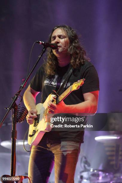 Adam Granduciel of War on Drugs performs during the 2018 Festival International de Jazz de Montreal at Quartier des spectacles on July 7th, 2018 in...