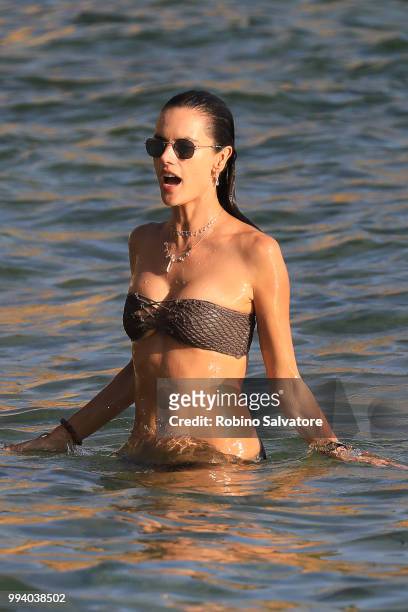Alessandra Ambrosio sighting in Ibiza on July 8, 2018 in Ibiza, Spain.