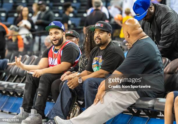 Ice Cube, BIG3 League Co-Founder and rapper/actor with O'Shea Jackson Jr. Getting ready for game 1 in week three of the BIG3 3-on-3 basketball league...