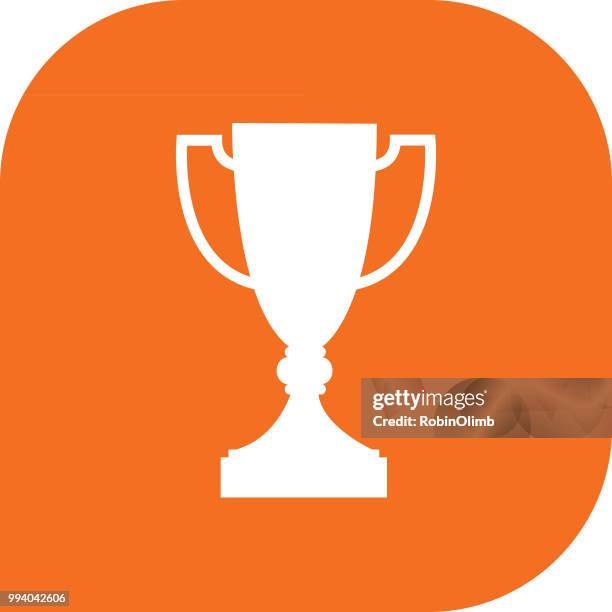 orange trophy icon 2 - robinolimb stock illustrations