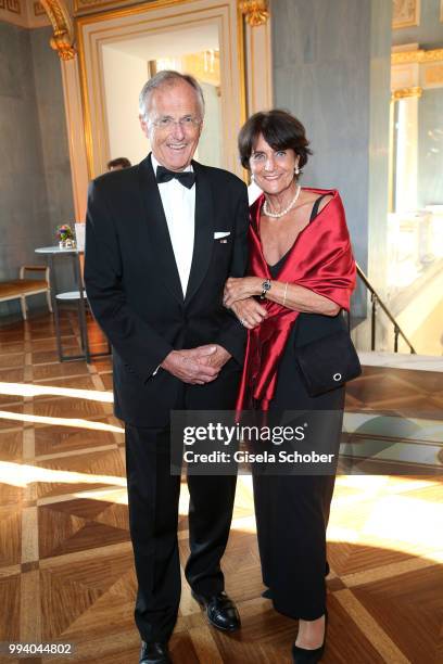 Robert Salzl and his wife Helga Salzl during the 'Oper fuer alle - Parsifal' as part of the Munich Opera Festival at Nationaltheater on July 8, 2018...