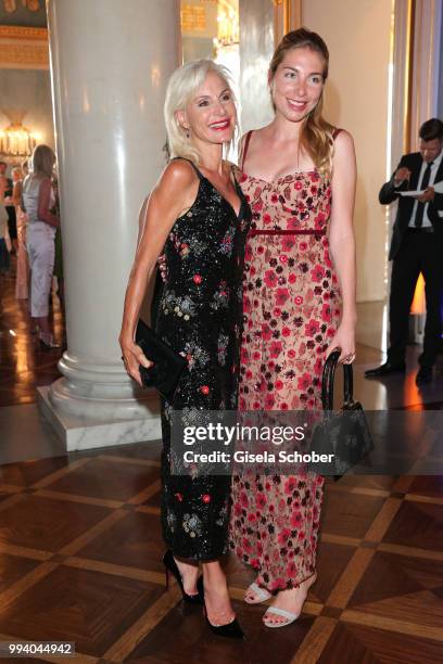 Birgit Muth and his daughter Caroline Diekmann during the 'Oper fuer alle - Parsifal' as part of the Munich Opera Festival at Nationaltheater on July...